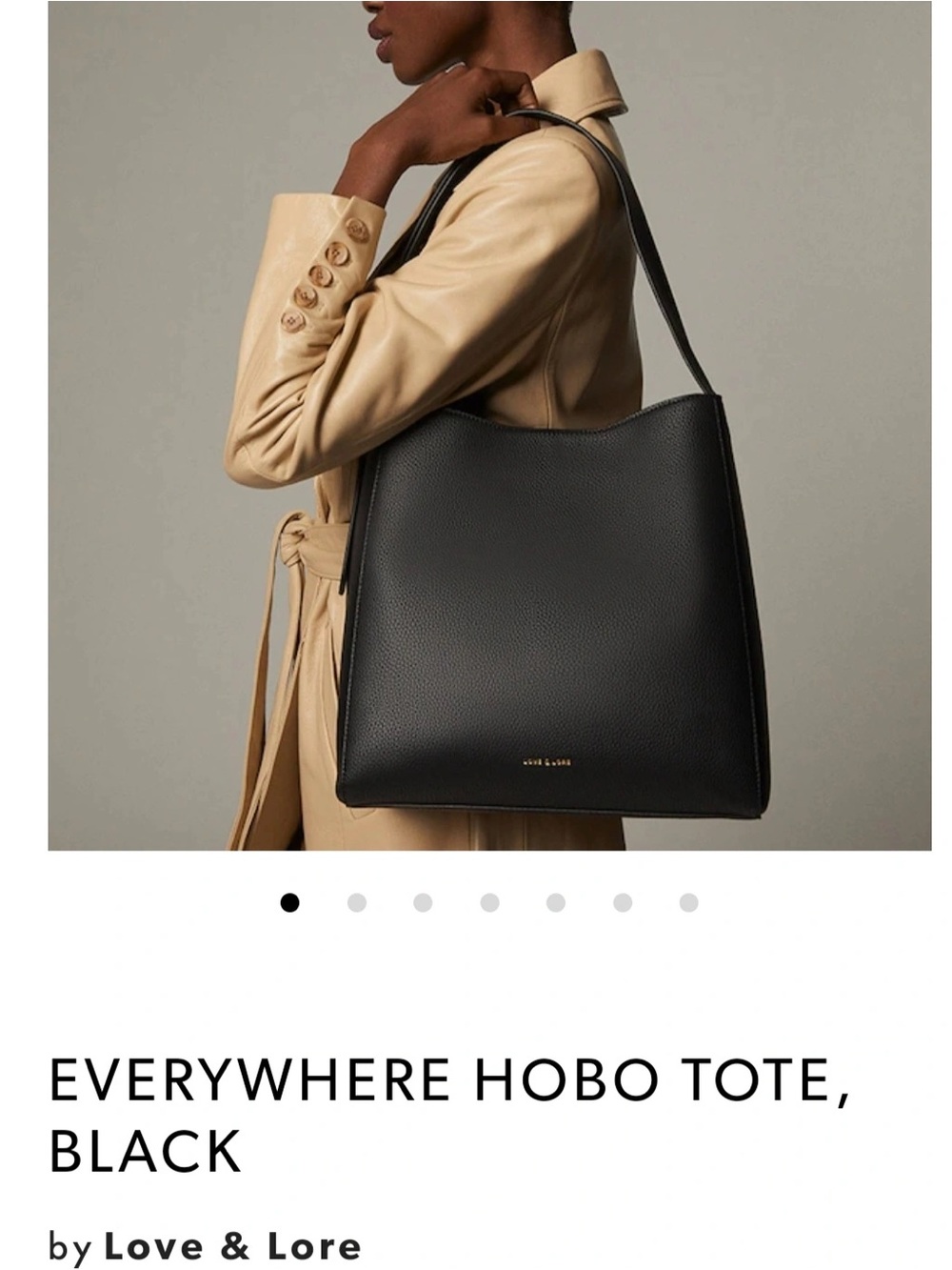 Love & Lore Black Pebbled Leather Tote